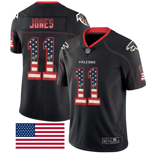 Atlanta Falcons Limited Black Men Julio Jones Jersey NFL Football #11 Rush USA Flag->women nfl jersey->Women Jersey